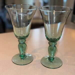 Mikasa Domaine Green Stemmed Goblets - Set of 2 - 7 1/2” tall